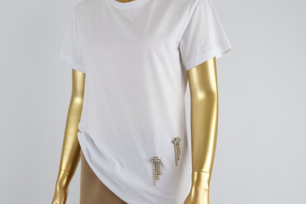 T-Shirt mit Strasselementen